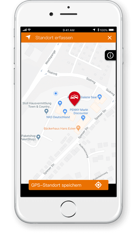 Unfallschaden App GPS Erfassung